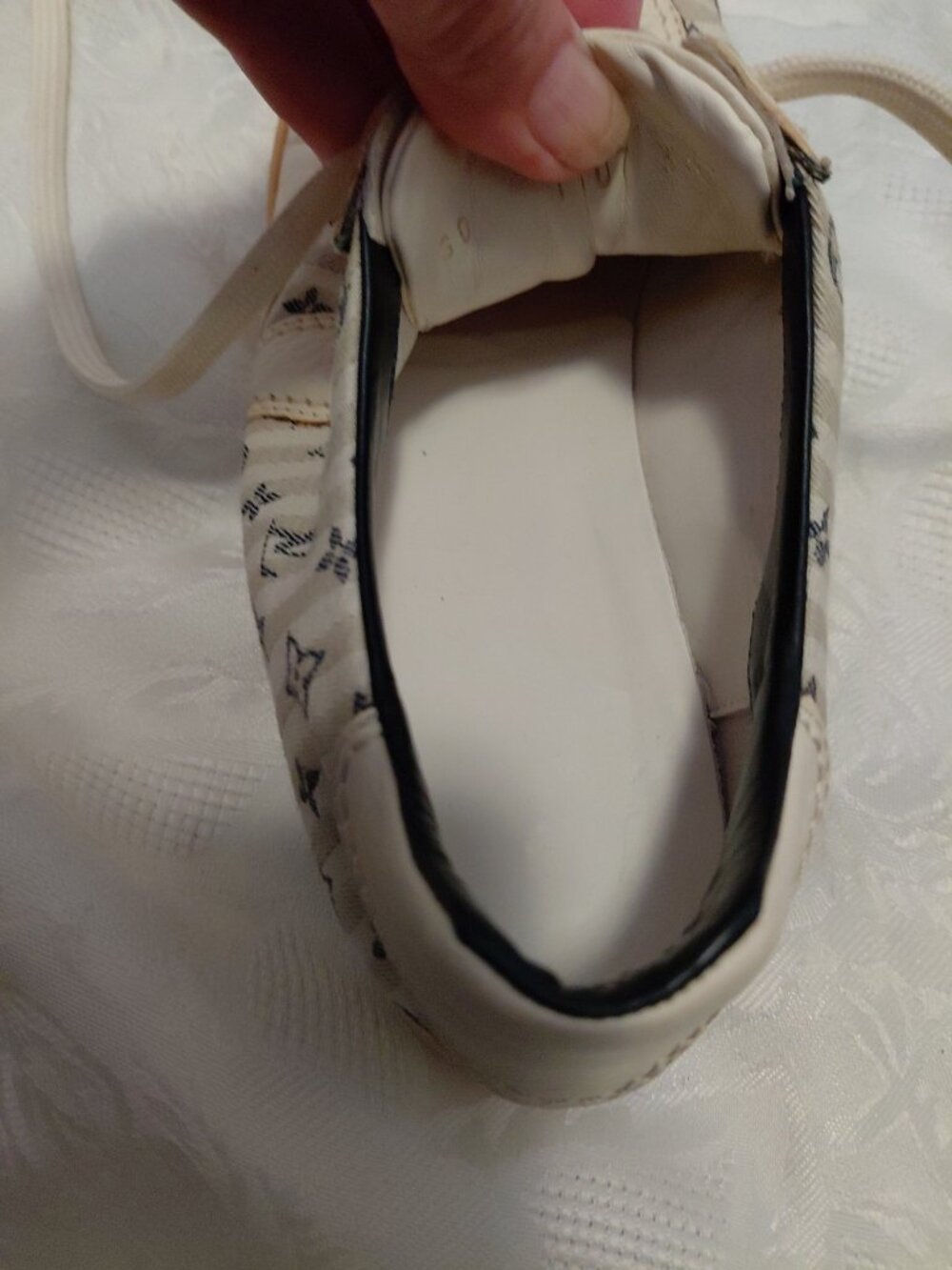 Louis Vuitton Sneakers Monogram Canvas & Leather Striped Ivory 36.5 - Picture 14 of 16